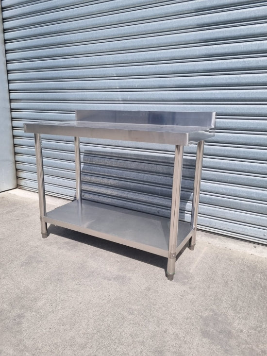 Stainless Steel Bench, Splashback 2 Tier