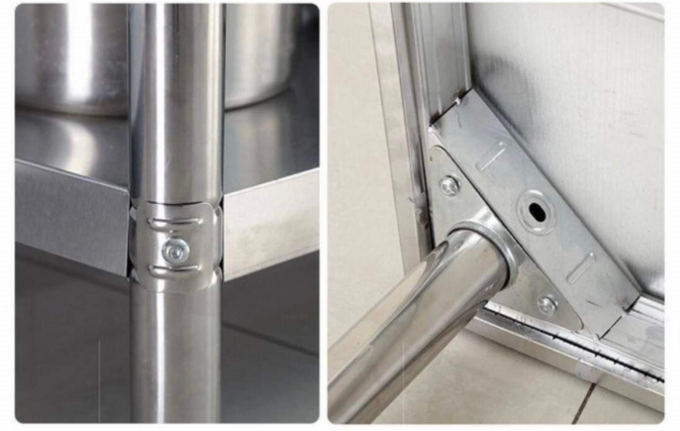 Stainless Steel Bench, Splashback 2 Tier