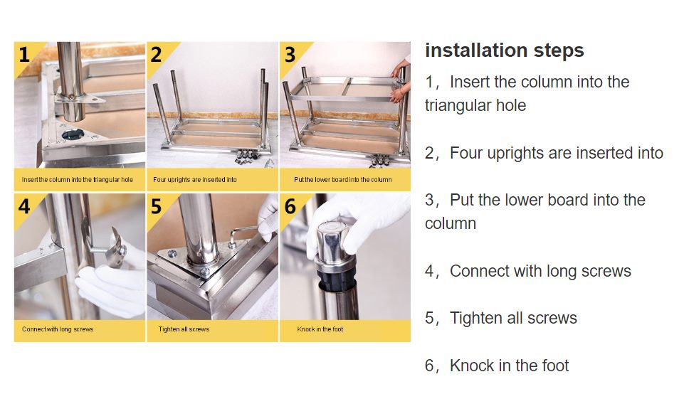 Stainless Steel Bench, Splashback 2 Tier
