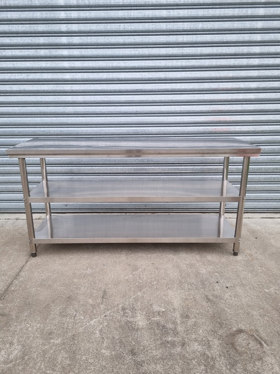 Stainless Steel Bench, Non Splashback 3 Tier