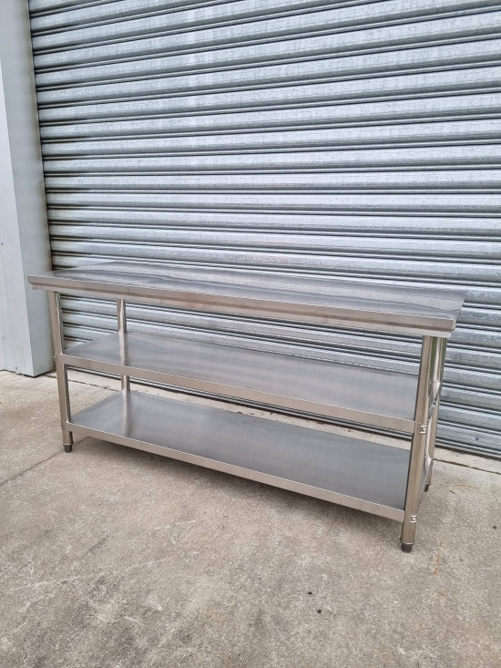 Stainless Steel Bench, Non Splashback 3 Tier