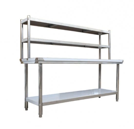 Stainless Steel Bench with Overshelf