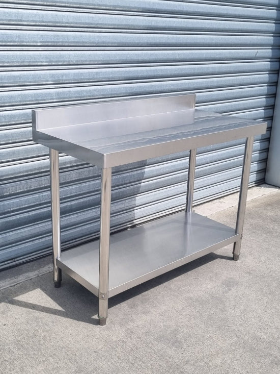 Stainless Steel Bench, Splashback 2 Tier