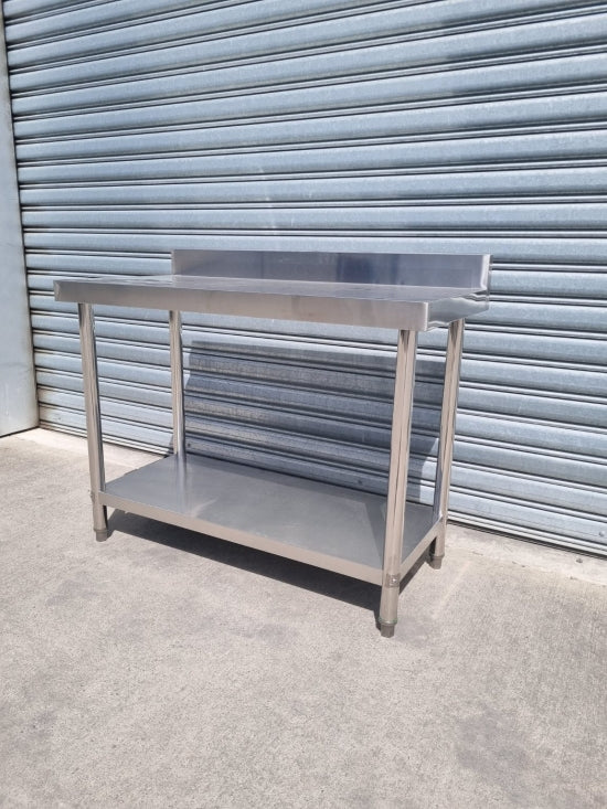 Stainless Steel Bench, Splashback 2 Tier