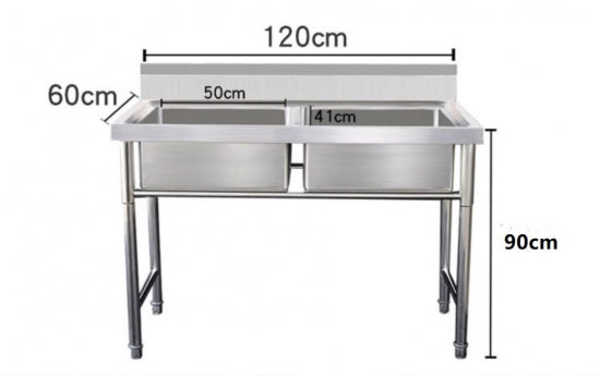 Stainless Steel Freestanding Double Sink