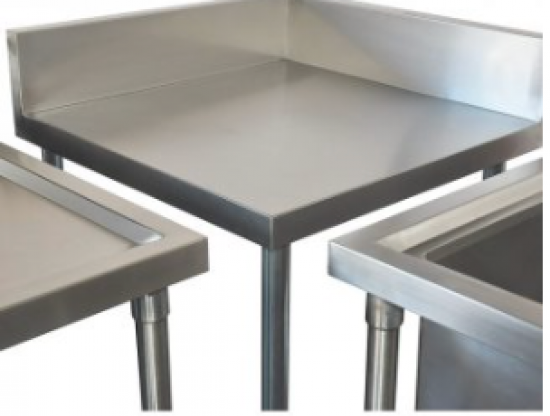 Kitchen Corner Work Bench Stainless Steel Splash back