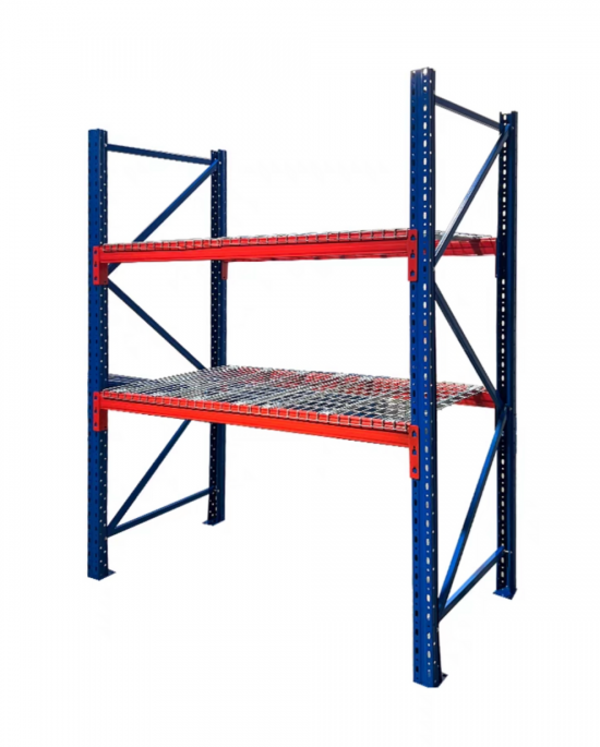 Pallet Racking Warehouse Storage 1 Bay with Wire Mesh Caging Level