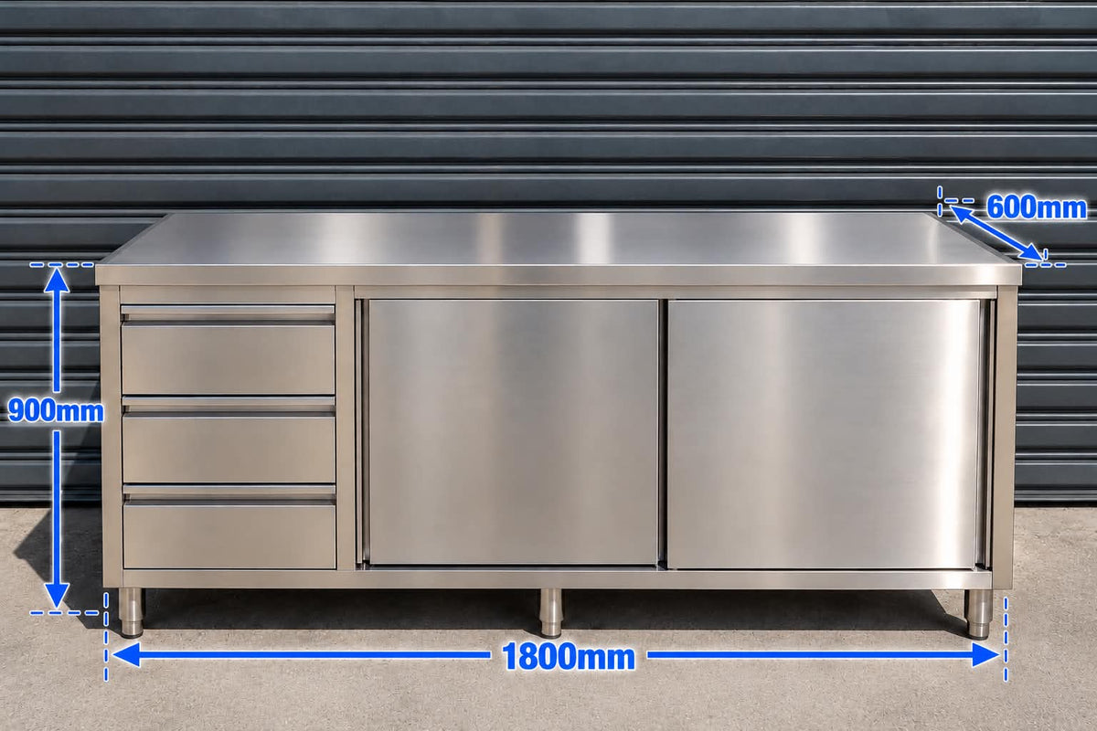 Stainless Steel Cabinet with Drawers